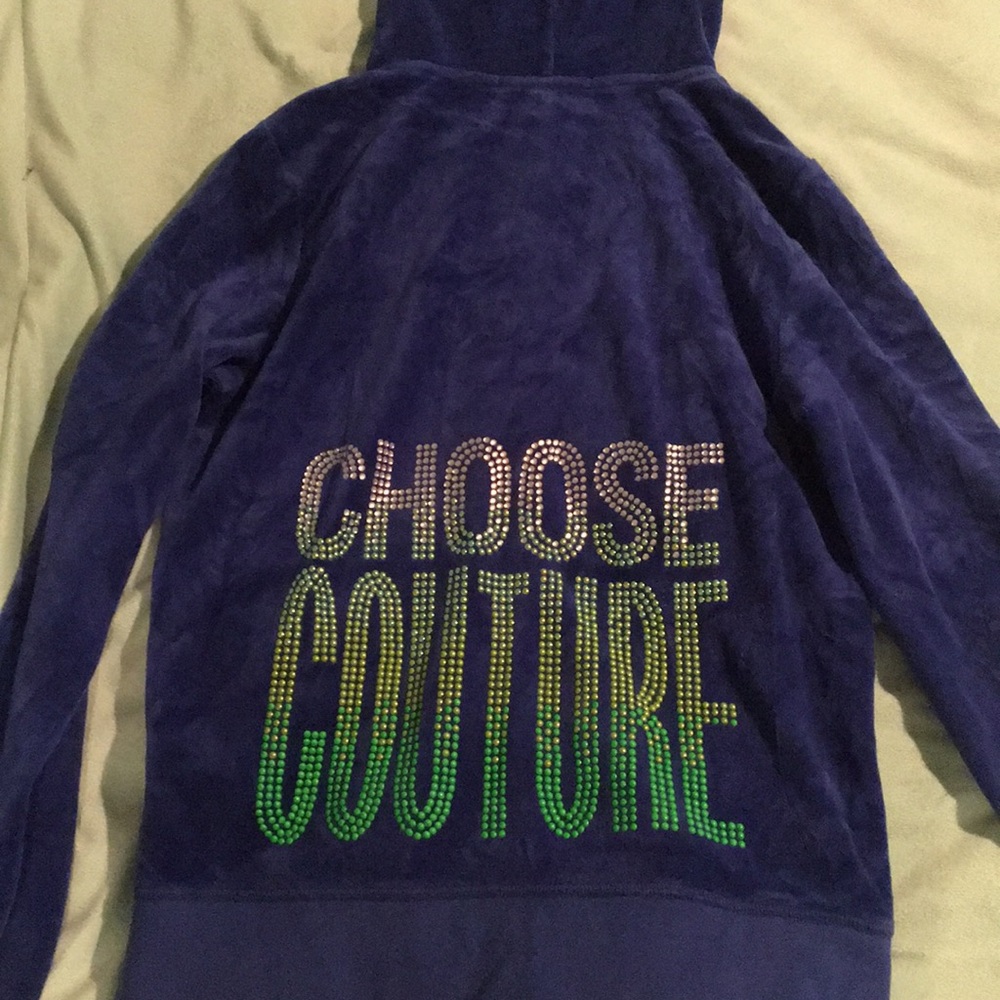 Juicy Couture “Choose Couture” royal blue hoodie
